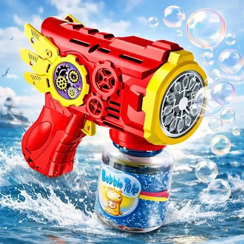 Bubble Gun toy with LED lights & bubble solution bottle