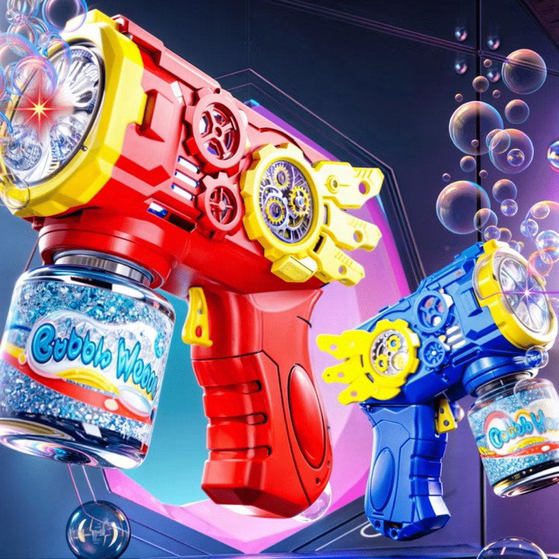 Bubble Gun toy with LED lights & bubble solution bottle